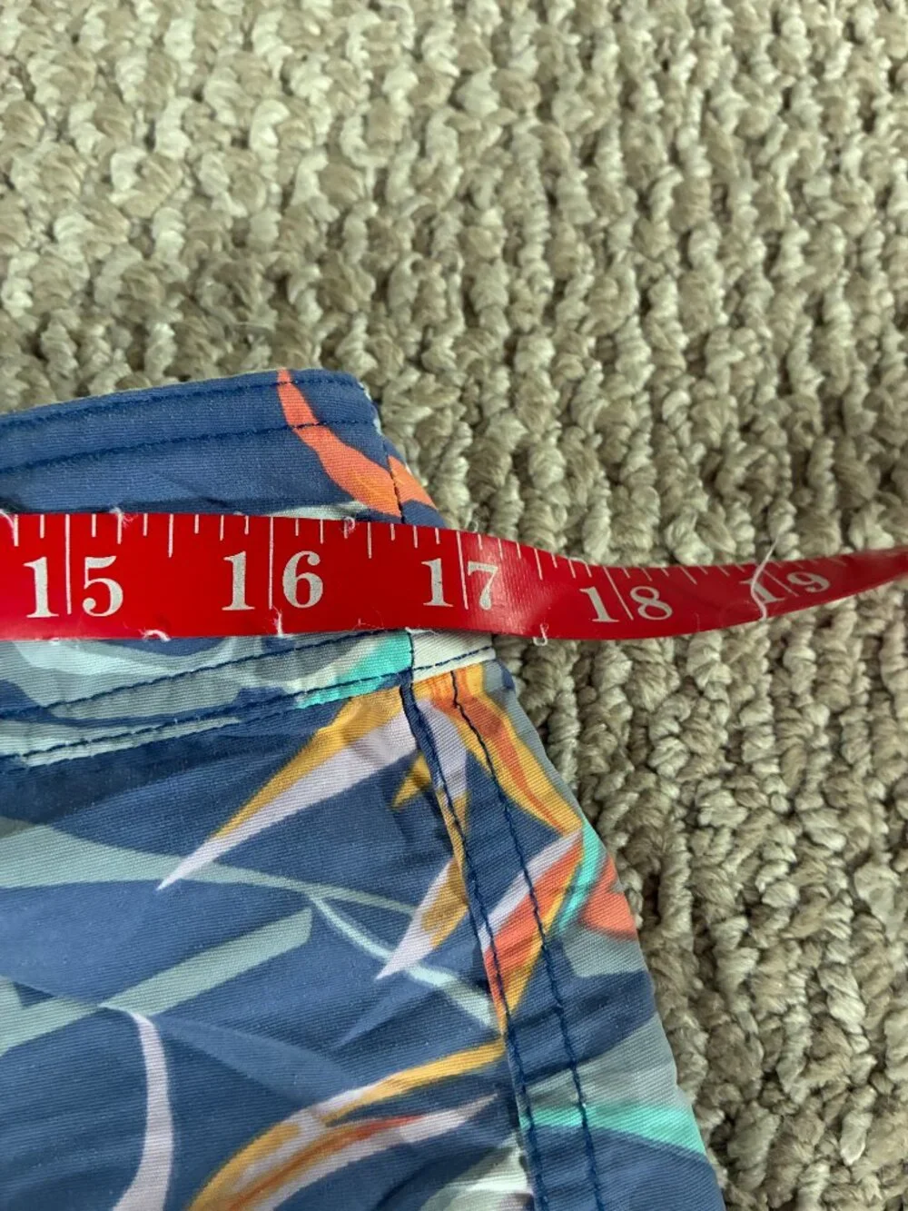 PATAGONIA Board Shorts Mens 33 Blue Floral Bird of Paradise Swim Trunks Surf